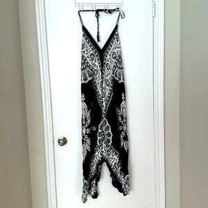 Bandana Dress Assymmetric Hem V Neckline